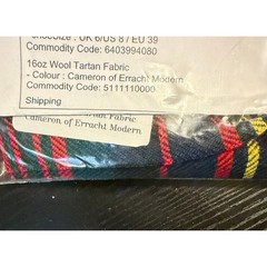 NWT Scotland Shop 16oz Wool Tartan Fabric Cameron of Erracht Modern Pattern $95