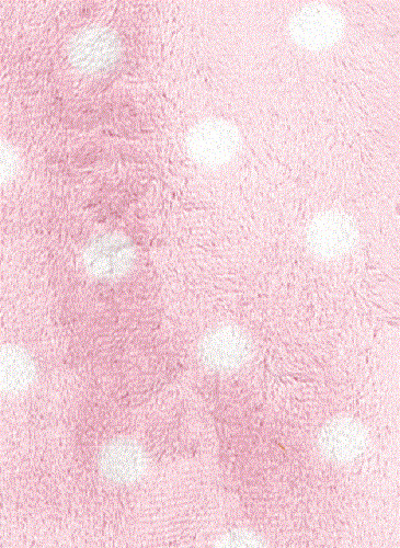 2 YDS Pink Polka Dot Minkee Fabric in a Continuous Piece NEW Benartex
