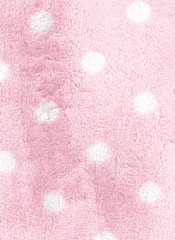 2 YDS Pink Polka Dot Minkee Fabric in a Continuous Piece NEW Benartex