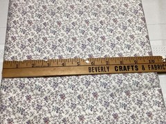 Vintage Cranston Print Works Cotton Petite Purple Floral on Cream ~ 1 yard x 43”