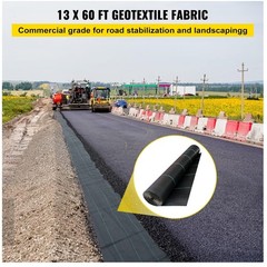Commercial Grade Driveway Fabric, 13x60ft Weed Barrier Cloth