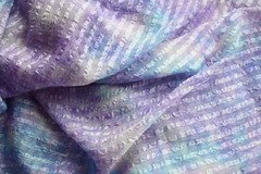 MULTI COLOR STRIPES ON SHEER 100% POLYESTER FABRIC 3 YARDS 15 INCHES 3.4 YDS