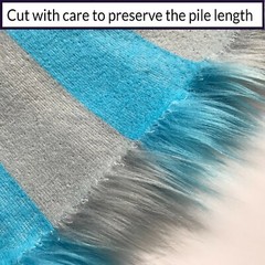 Cheshire Cat Blue Gray Quality Faux Fur Shag Fabric Piece Choose size Striped