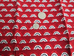 Patriotic Red Bunting Print Fabric 40″ Wide x 17″ Long
