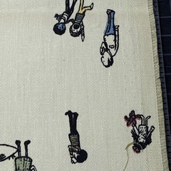 Heather Ross Munki Munki Fabric FIELD TRIP Museum dinosaurs Twill Fabric Htf