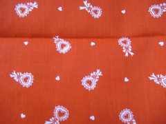 Wamsutta OTC VALENSTINE`S Cotton Fabric HEARTS ALLOVER RED/WHITE 1Y BY 44″