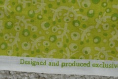 By 1/2 Yd, Vintage, Green Print on Lime-Green Quilt Cotton, Jo-Ann, P7338