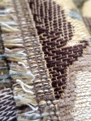 3 YARDS Luxury Upholstery Woven Jacquard Fabric Blue Tan Mediterranean Ogee