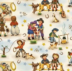 Michael Miller Country Rodeo Kids Cowboy Cotton Quilt Fabric by the Yard