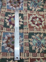 Upholstery Fabric Antique Quilt Block Designs 30″ x 56″ Green Rust Maroon Eagle