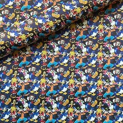 ***OFFCUTS*** Mickey Character and Friends on Blue Faux Leather 14cm x 30cm
