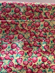 Wild Strawberries on Warm Yellow Background Print Cotton Fabric 44″ x 1.8 Yards