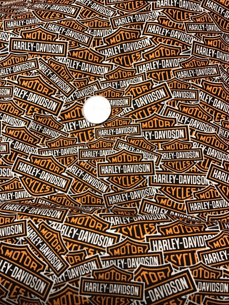 Custom Made, 1 Yard HARLEY DAVIDSON HD Motorcycle Cotton Fabric 36” x 56”