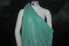 Linen Cotton Rayon Knit Jersey fabric1/8″ green 1/8″ Natural Oatmeal Stripes