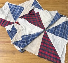 Vintage Fabric Lot Quilting Patchwork Country Plaid Americana