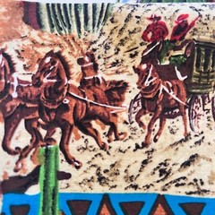 Western Cowboy Cotton Fabric S Shamash and Sons 40×34”