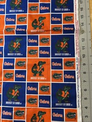 Gators University Of Florida Cotton Fabric 1/2 Yard (17.5 By 44”) New