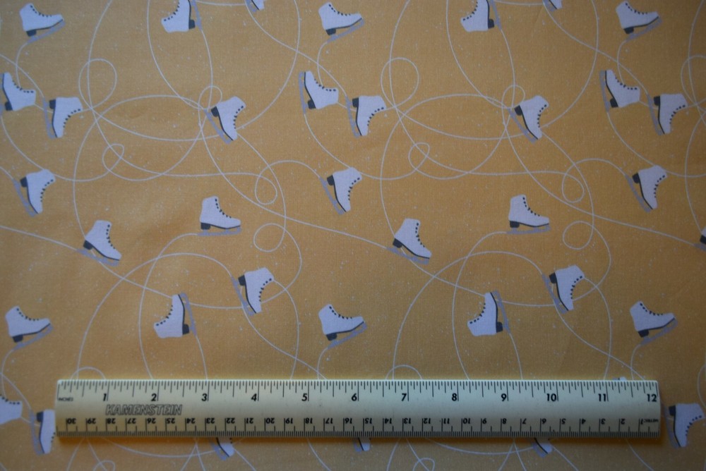 Fabri-Quilt Super Sports Ice Skates skating rink By the 1/4 yard cotton fabric