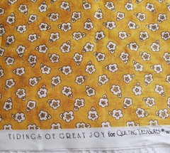Golden Yellow Floral Fabric 1 Yard Cotton Quilting Calico Print Quilting Treasur