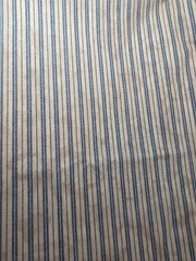 Sewing Fabric Classic Cottons Light Pillow Ticking Stripe Blue & Tan 1.25yx45″
