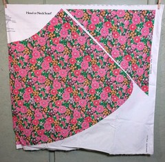 Spring Mills Quick-Make Pink Green Floral Wrap Skirt & Scarf Fabric Panel 6-14