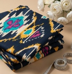 Hand Block Print Cotton Fabric by the Yard Indian Artisan Sewing Material