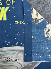 VTG 20 Years of Star Trek Fabric Curtains USS Enterprise Cotton Blue Set of 2