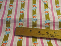 4 YARDS x 44″ Westminster Fibers Fabric Free Spirit Pink white stripe Flowers