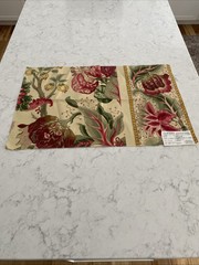 Travers Fabric “Casatallane” Crimson/Beige 100% Cotton France 27.5”x17.5”