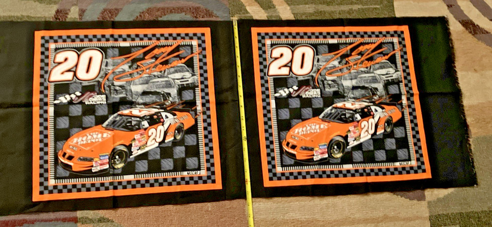 Two Nascar Tony Stewart Cotton Craft Sewing Pillow Panels #20 Home Depot 2002
