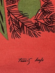 Michael Miller Fabric Panel Chinese Christmas Angel Tree Art Signed MCM Quilt