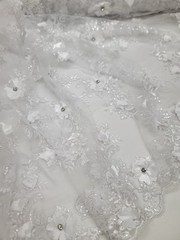 Gray Soft Silky Poly Chiffon Fabric By The Yard – Sheer Clear Sequin Embroidery
