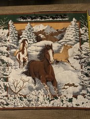 Running Horses Fabric Quilt Panel 15” X 15”