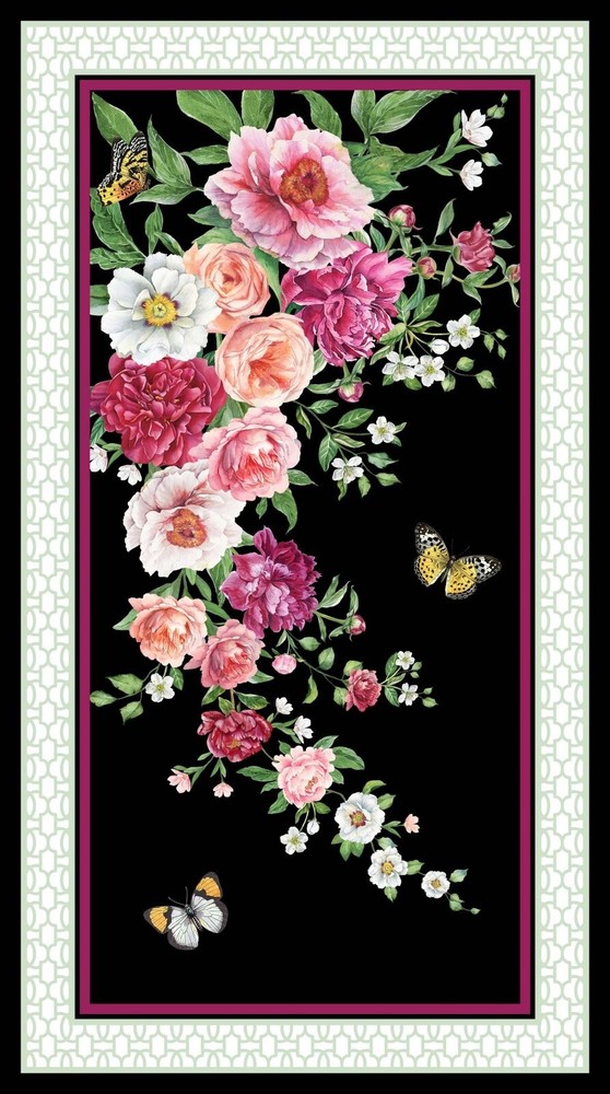 Northcott Blush Sateen by Michel Design Works SP25615 99 Floral 24″ Panel Cotton