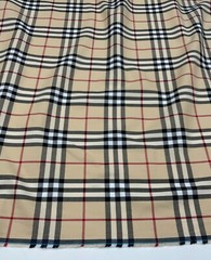 PLAID FABRIC 100% COTTON BEIGE TARTAN Red White Black ClassicCheck 2.0 meter