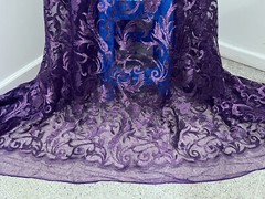 PURPLE Embroidery Lace Fabric 50” Width Sold By The Yard