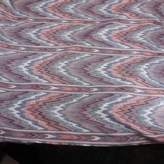 Vintage 1989 House N Home Flamestitch Drapery Fabric Mauve Blue 3 Yds 9″ x 56″