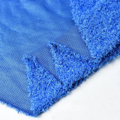 Faux Fur Fabric Blue Curly Teddy Plush Material 36×59 Inches for Craft Sewing