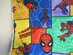 Marvel Spiderman # 9881 COLORFUL Cotton Fabric VTG 2004 SZ 35″X46 NEW
