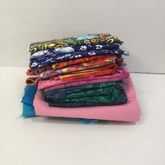 1 Pounds 15 Ounces Print Solid Fabric Scraps Cotton Pink Green Blue Orange