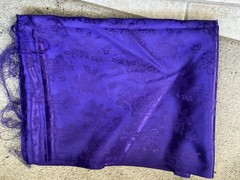 DEEP PURPLE SATIN Jacquard Brocade Fabric Rosette Floral 58 Inch Polyester, BTY