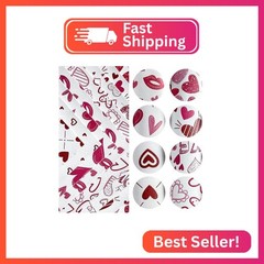 ONEART | 8 Pcs Printed Lychee Texture Faux Leather Sheets, 8″×12″ Red Heart PU L
