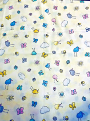 Two by Two by Cheri Strole Birds & Bees Butterflies Ladybug on Cloud Yellow BTFQ