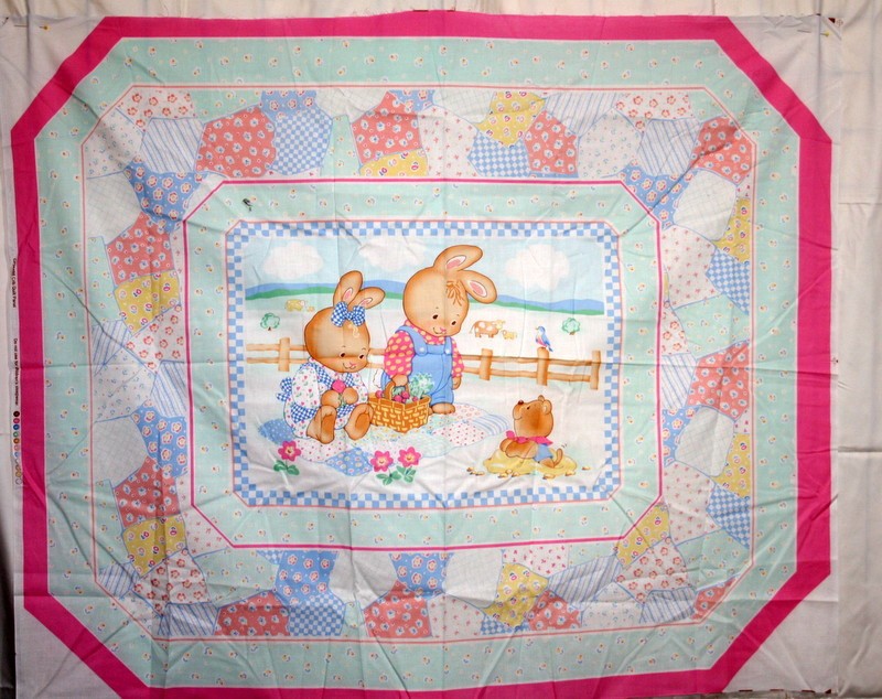 PATCHWORK PICNIC CRIB QUILT PANEL FROM SPRINGS – 100% COTTON FABRIC
