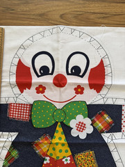 VTG Spring Mills 1975 Clown Doll Toy Pillow Cut & Sew Fabric Panel Cotton