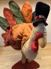 Hobby Lobby Standing Fabric Turkey Decor, Thanksgiving Tabletop Decor 16.5 Inch