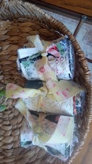 3 Snippet Rolls Fabric Junk Journal Grunge 3″ Wide 36″ Long *Video Below