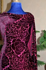 3.1 yd/ Vintage Silk velvet Devore fabric Luxury Silk Uzbek Oriental cloth