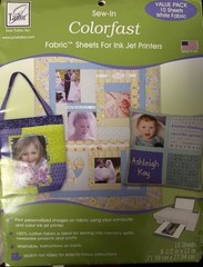 FREE SHIPPING! 4 New Sheets of June Tailor Colorfast White Printer Fabric Sheets