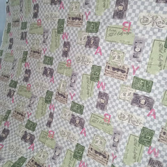 Vintage Lecien Fabric–Art Store Theme–Japan Cotton Quilting Sewing 2 Yards